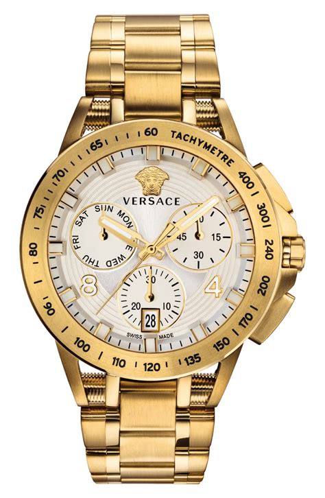 versace golden white watch|versace chrono watch.